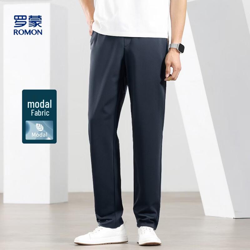 ROMON Men s Modal Blend Straight-Leg Casual Pants 35
