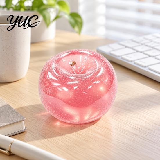 Desk Accessories for Adults Apple Ice Sand Squishy Fidget Toy, Slow Rising Squeeze Stress Relief Toys Transparent Fruit Sensory Toy Kids Soft