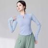 Women's Slim Fit Long Sleeve Stand Collar Dance Top - Versatile, Slimming, Classical Dance Practice Wear