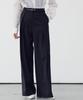 RE RHEE Belt Waist Detail Wide Leg Trousers Black