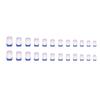 24pcs Detachable Comic Nails Press on Nails DIY Long Square French False Nails Pink Blue