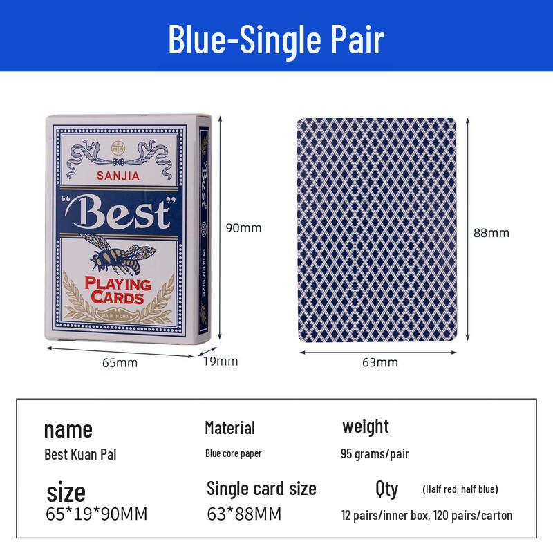 Brangdy Wide Poker Cards - Blue Back 4-Pack