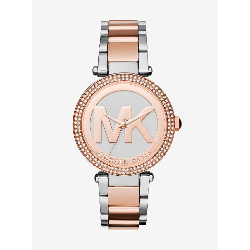 Michael Kors Parker Pavé Two-Tone Stainless Steel Watch MK6314 розового золота/серебряный