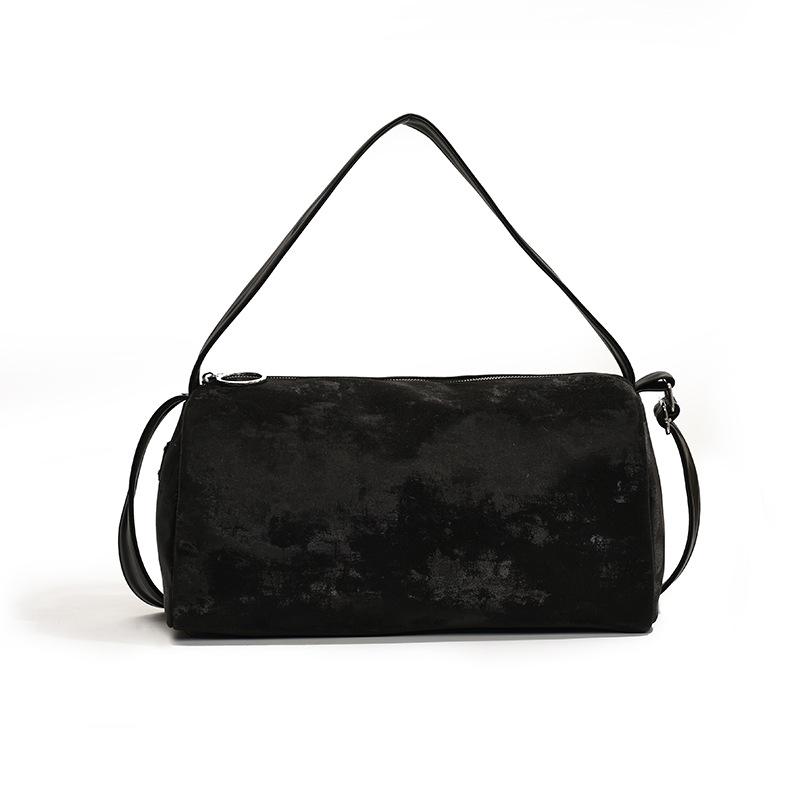 Solid Color Texture Simple Large Capacity Leisure Bag 2025 New Versatile Shoulder Messenger Bag Tote Bag