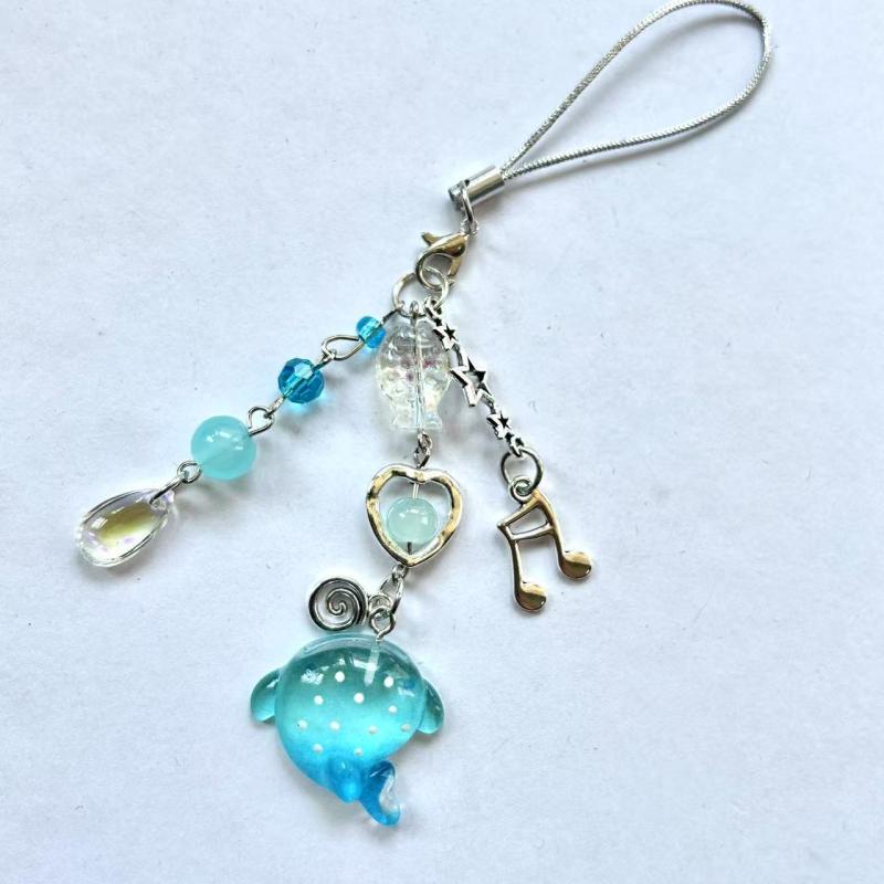 

1 Piece Phone Lanyard Keyring Ocean Series Summer Small Fish Star Charm Keychain Bag Pendant Accessory Aesthetic Y2K Jewelry as the picture