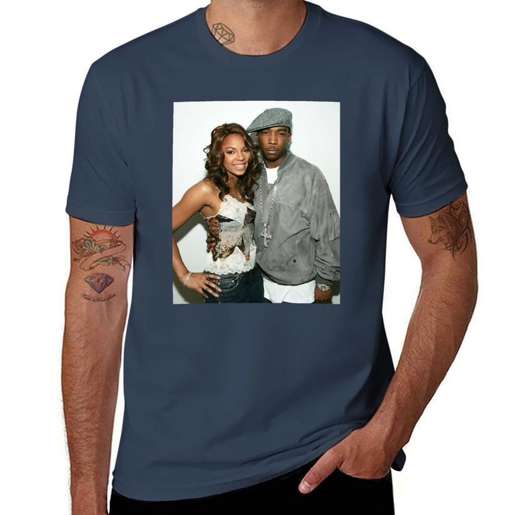 Ja Rule and Ashanti TShirt No Iron Casual Short Sleeve Top