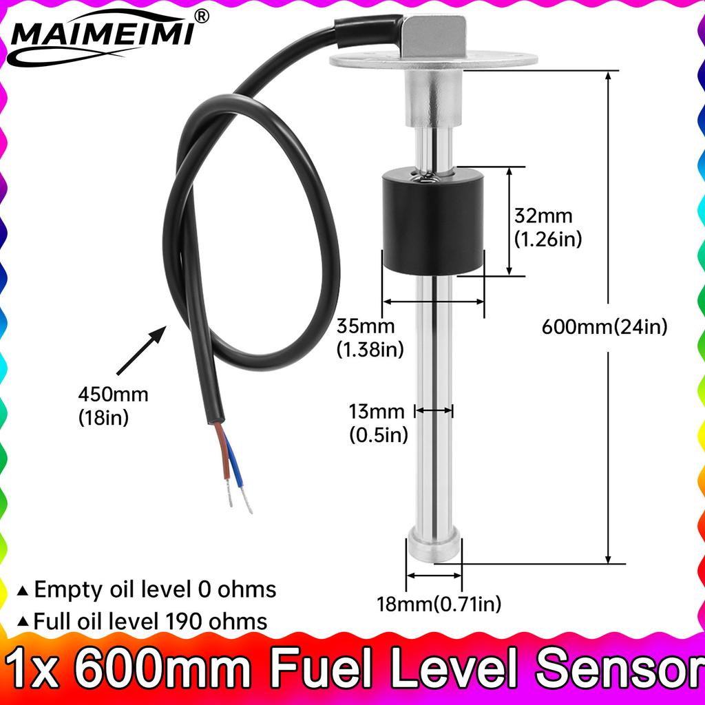 1pc 600mm Sensors Water Fuel Level Gauge Sensor 0~190 ohm Marine Boat Yacht Car Oil Liquid Tank Fuel Sender Unit