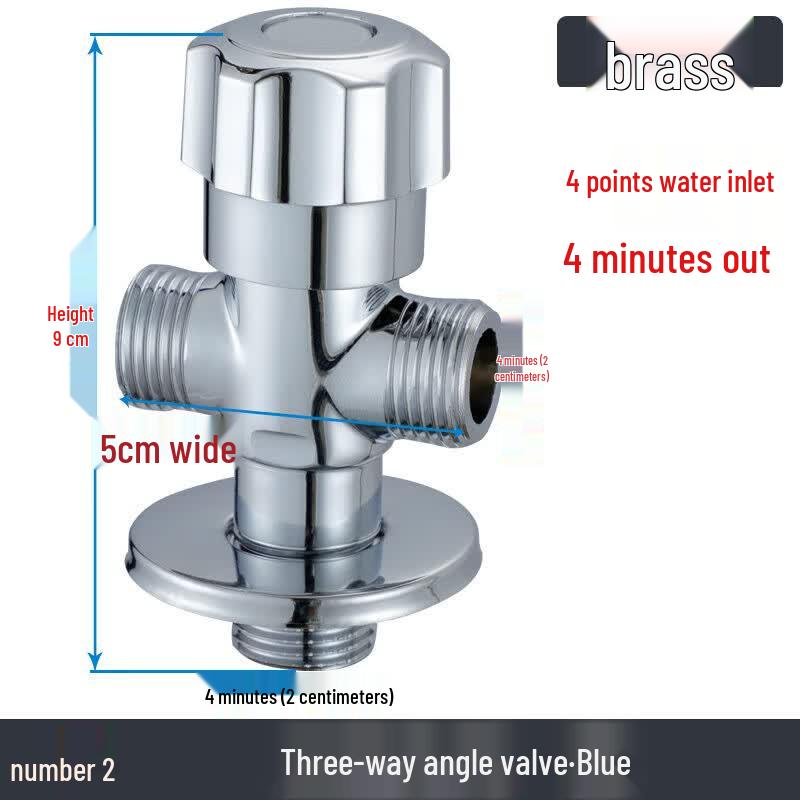 Lindong 1-in 2-out Brass Angle Valve