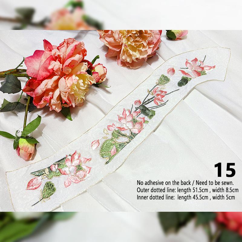 1 Stück Stickerei-Aufnäher im chinesischen Stil Qipao Hanfu Kantenrock Kopfaufnäher DIY Robe Kleid Applikation Dekor Nähzubehör