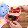 2-warstwowy plastikowy zdrowy pojemnik na lunch bento z kreskówkowymi zwierzętami, piknikowy pojemnik na owoce i jedzenie