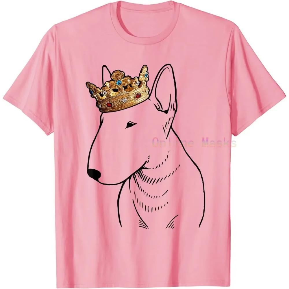 

Футболка с изображением собаки-бультерьера в короне, смешная, с коротким рукавом, для любителей собак, шутка, грубая, летняя, мужская, новинка, повседневная, женская XL