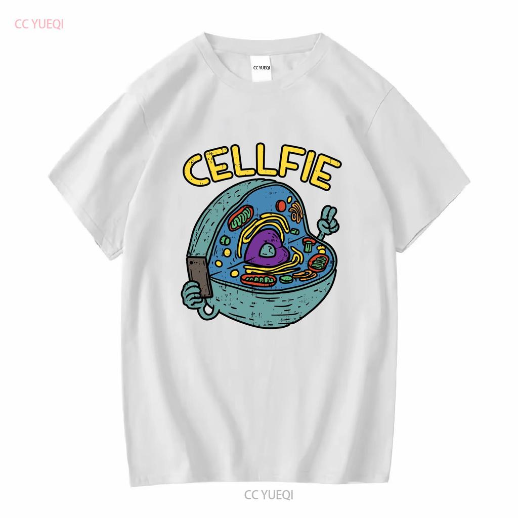 Cellfie T Shirt Funny Science Womens Teacher Biology Mens For Teachers long or short sleeves vintage Washed homme Versatile