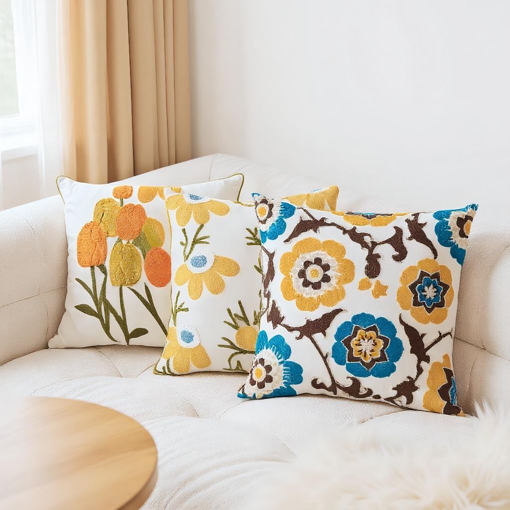 Nordic Style Sofa Living Room Pillow Ornaments Home Decoration Bedside Large Backrest Pillow Case Bay Window Small Daisy