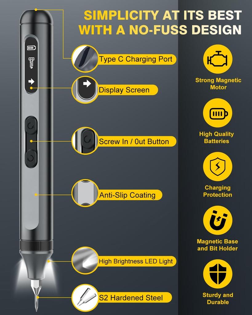 Mini 51 in 1 Precision Electric Screwdriver Set Magnetic Bits Storage  for Electronics Phone Camera PC Watch Power Repair Tools