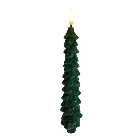 Remote Control Window Candles Green Christmas Tree Flameless LED Candle, 9.8" Battery Operated Taper Candles, Dorm Room Decorative Lighting