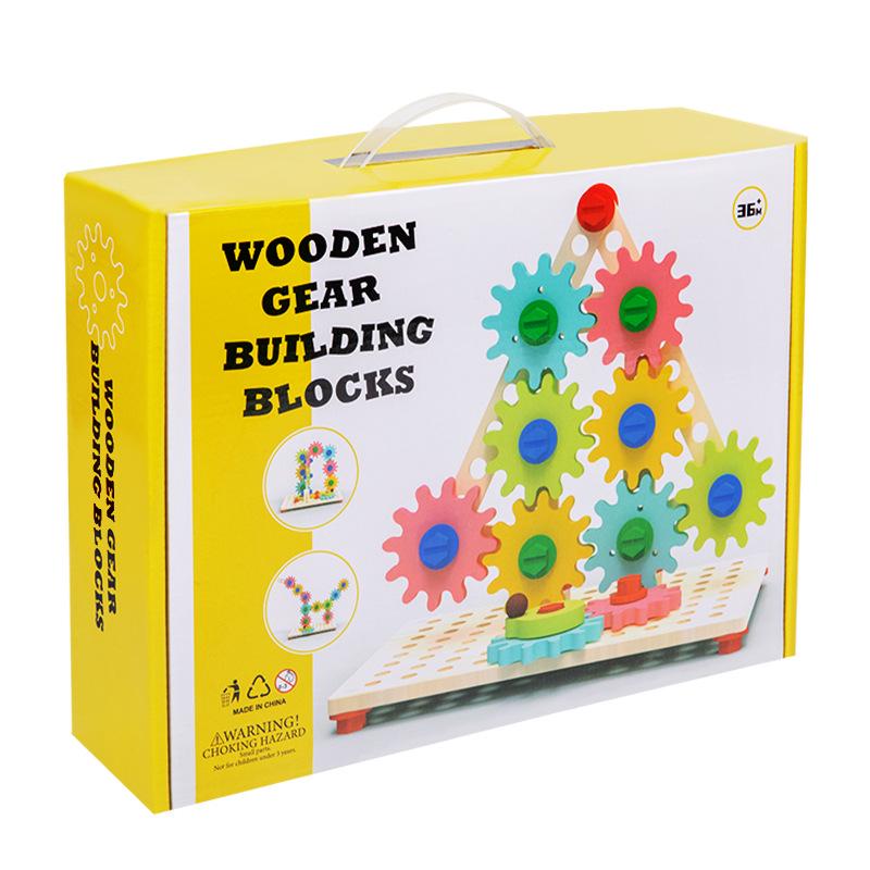Children s Educational Wooden Gear & Nut Game for Kindergarten Science Corner