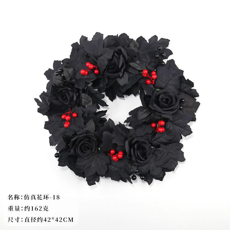 Maple Leaf Wreath Door Decor Fall Harvest Festival Thanksgiving Home Decoration Artificial Floral Garland