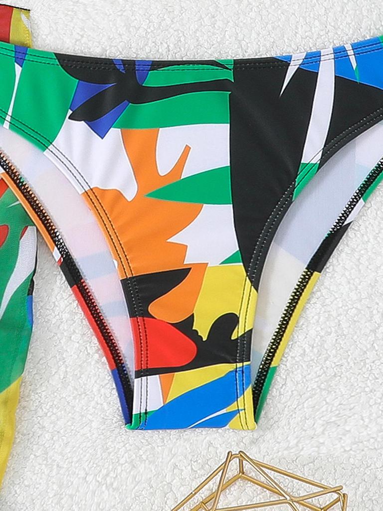 2026 European & American Sexy Print Women's Four-Piece Bikini Set Swimwear