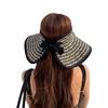 Woman Summer Straw Hat With Large Brim And Foldable Design For Outdoor Sun Protection