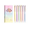 Set Of 6 0.5mm Ink Roller Ball Pen Fine Point Pen For Exams Office School Writing Smooth Quick Drying Clicks Gel Pen Set