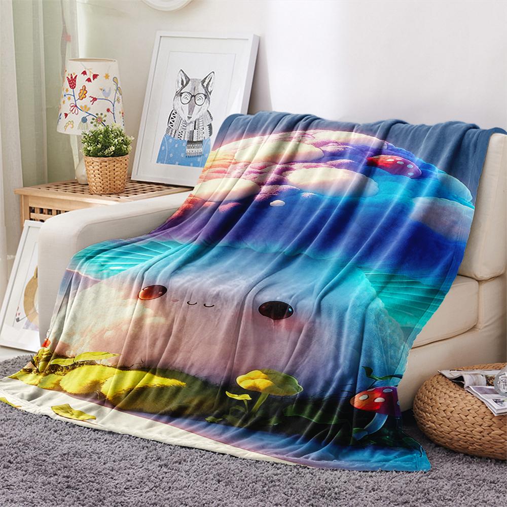 1 Stück Flanelldecke mit Cartoon-Druck, Hohe Qualität, Bequem für alle Jahreszeiten, Heimdekoration, Wärme und Komfort, Perfekt als Weihnachts- oder Geburtstagsgeschenk