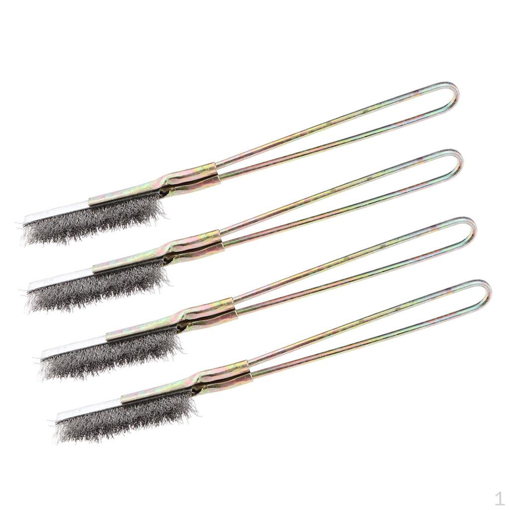 

4 Pieces Multifunction Handheld Wire Brush for Cleaning Steel Parts, Machinery, Paint, Dust, Welding