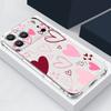 Love Heart Painted Print Silicone Phone Case For iPhone 17 Pro Max 16 15 14 Pro Max 13 12 Pro 11 Shockproof Soft TPU Clear Cover