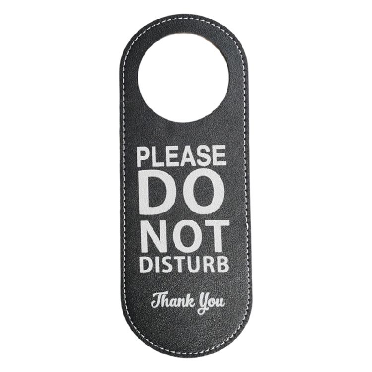 Reuseable PU Leather Double Sided Office Door Sign For Meeting Room Privacy Do Not Disturb Knock Please Hanging Sign