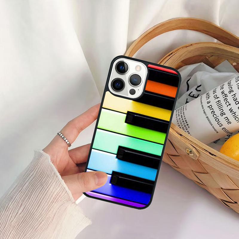 Piano Keys Music Keyboard Phone Case For iPhone 17 Air 16 15 14 11 12 13 Pro  MAX Plus coque Cover Shell