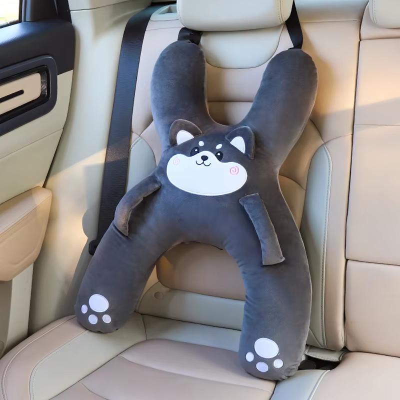 Car Cute Cartoon Pillow Car Mounted Child Sleeping Pillow Car Removable Comfortable Breathable Headrest Lumbar Support