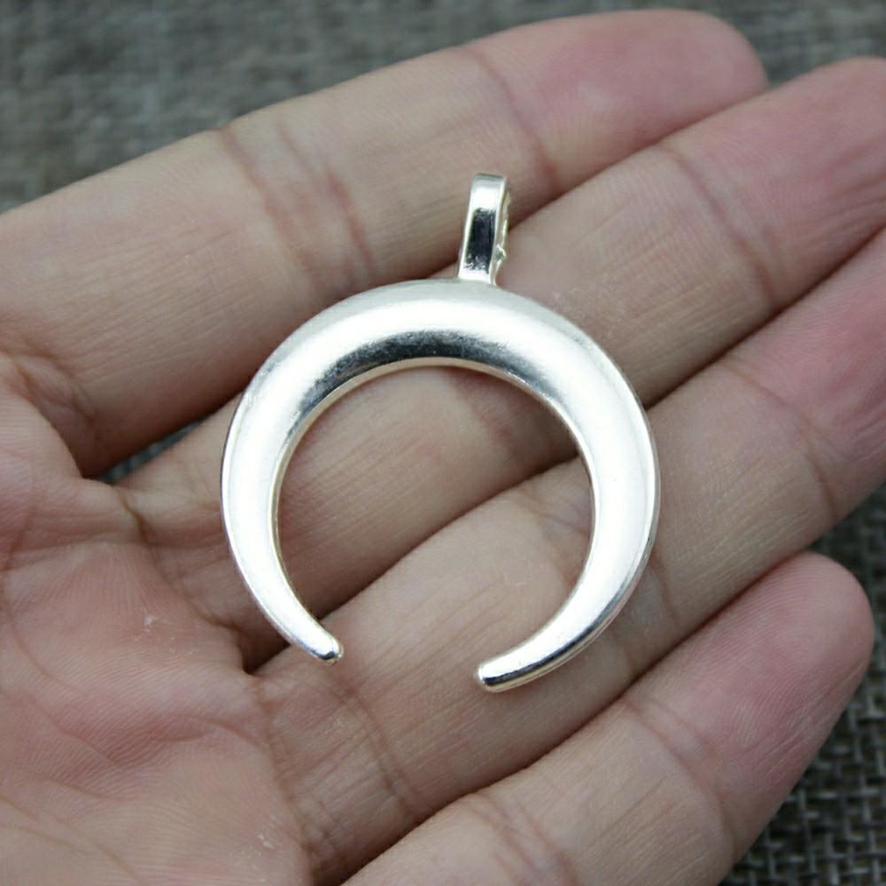 4pcs Charms Horn Antique Silver Color Crescent Moon Charms Pendants For Bracelets Crescent Moon Charms Wholesale