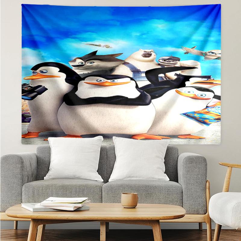Penguins dventure Tapestry Hanging for Bedroom,Livingroom, Playroom,Decor Art Room Wall Tapestry Holiday and Birthday Gifts