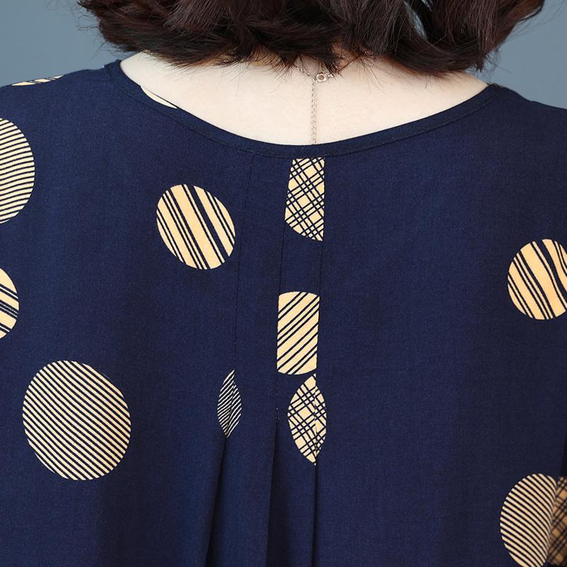 Plus Size Summer Woman Dress Vintage Short Sleeve Print Female Loose Casual Floral Dresses