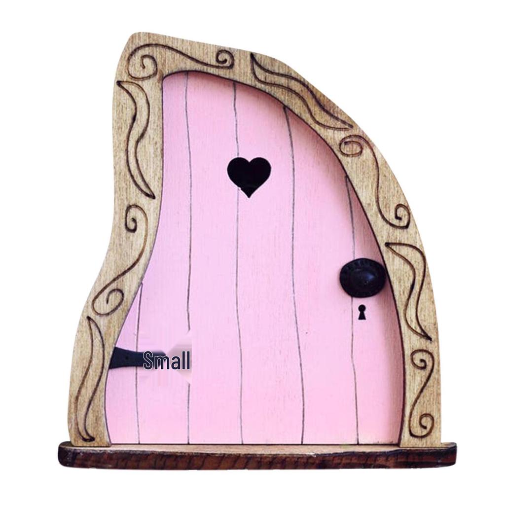 Double Layer Wooden Elf Fairy Door Decoration for Garden and Courtyard