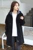 Necoat Long Long Größe M Damen Parka, Fleece gefüttert, Ärmel, Herbst/Winter, Schwarz,