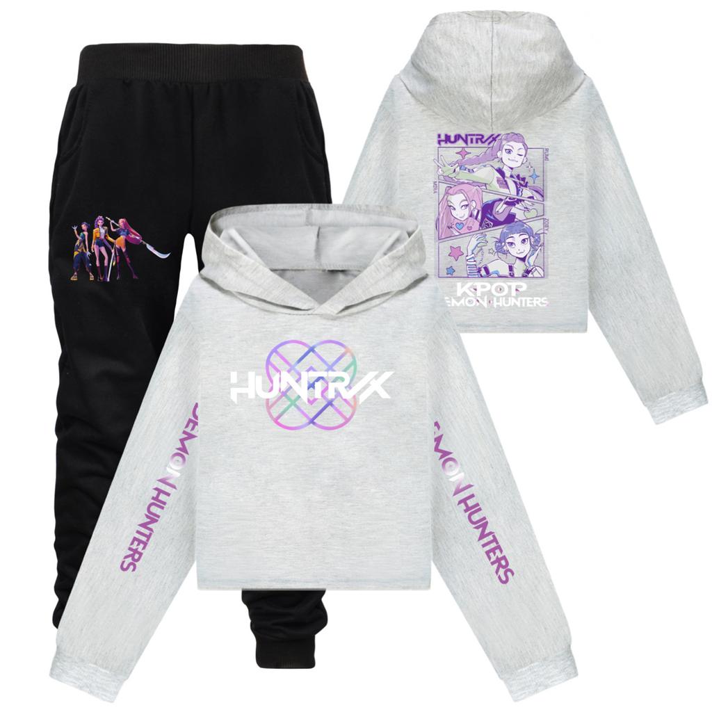 Children's Hooded Top And Pants Two-piece Tracksuit Set Long-sleeved Printed Clothing Set
