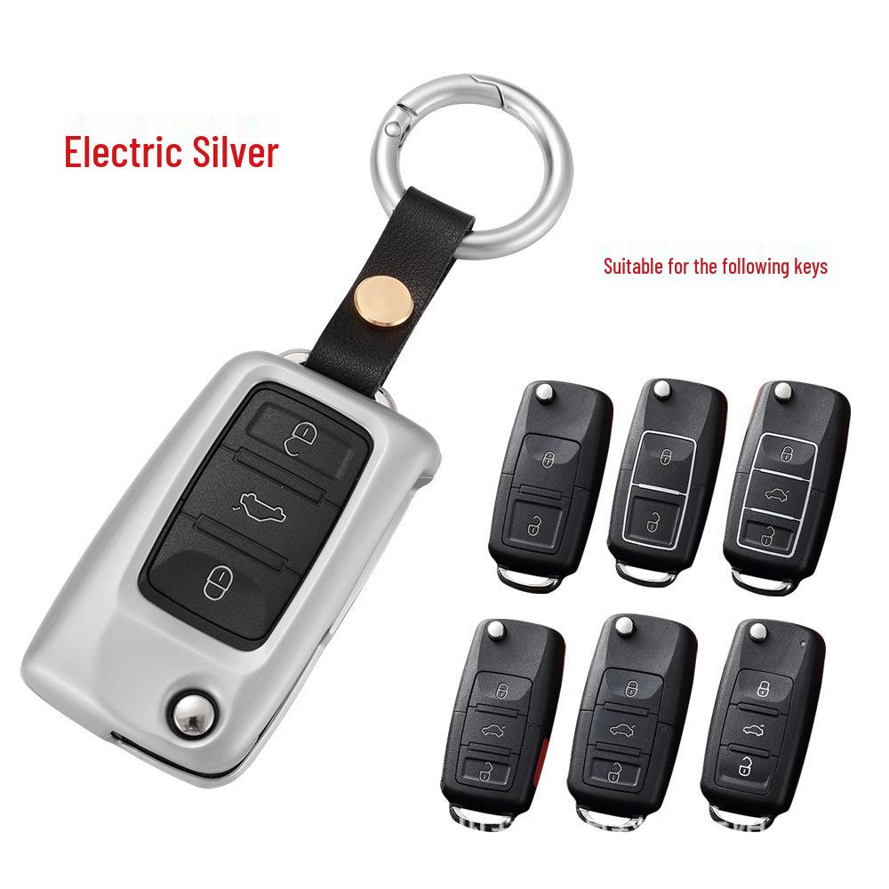Volkswagen Metal Key Case Shell Set for Lavida, New Sagitar, Passat, Bora, Lamando, Jetta, Tiguan - Unisex