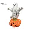 Miniature Ghost Figurines for Desktop Halloween Figurine, Resin Chain Ghost, Face-Palm Pumpkin Small Niche Holiday Gifts Cute Spooky Ornaments