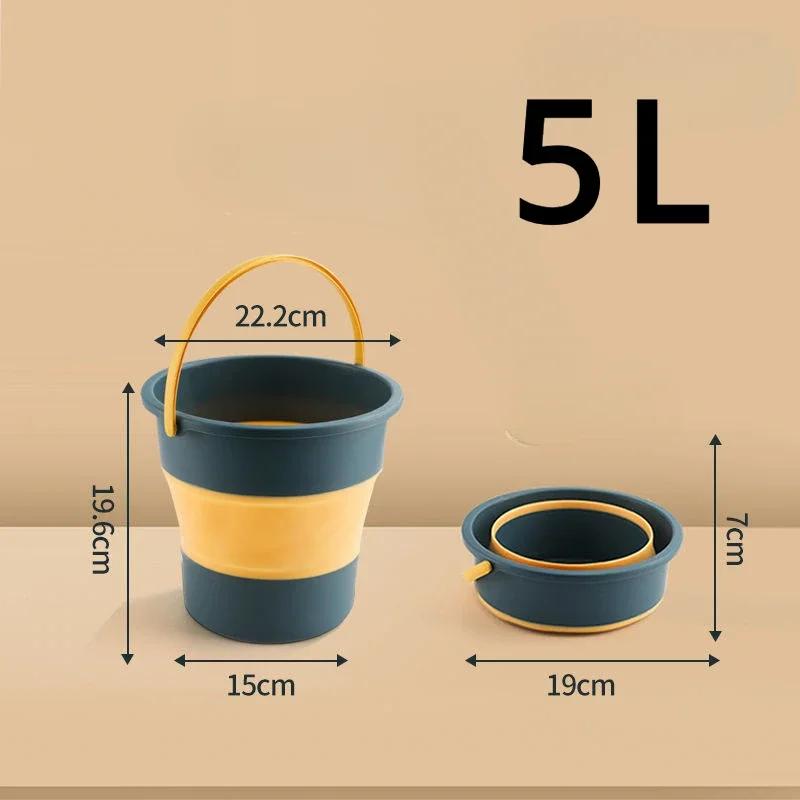 

1 шт. 5 л/10 л Многофункциональное складное портативное ведро для мытья автомобиля, рыбалки, кемпинга, инструмент, силиконовое ведро, автохранение, мусор