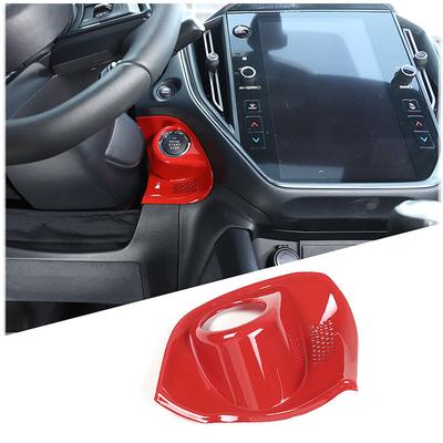 For Subaru WRX -2024 ABS Carbon Fiber/Red  Car Interior Ignition Switch Decorative Cover Stickers Car Accessories
