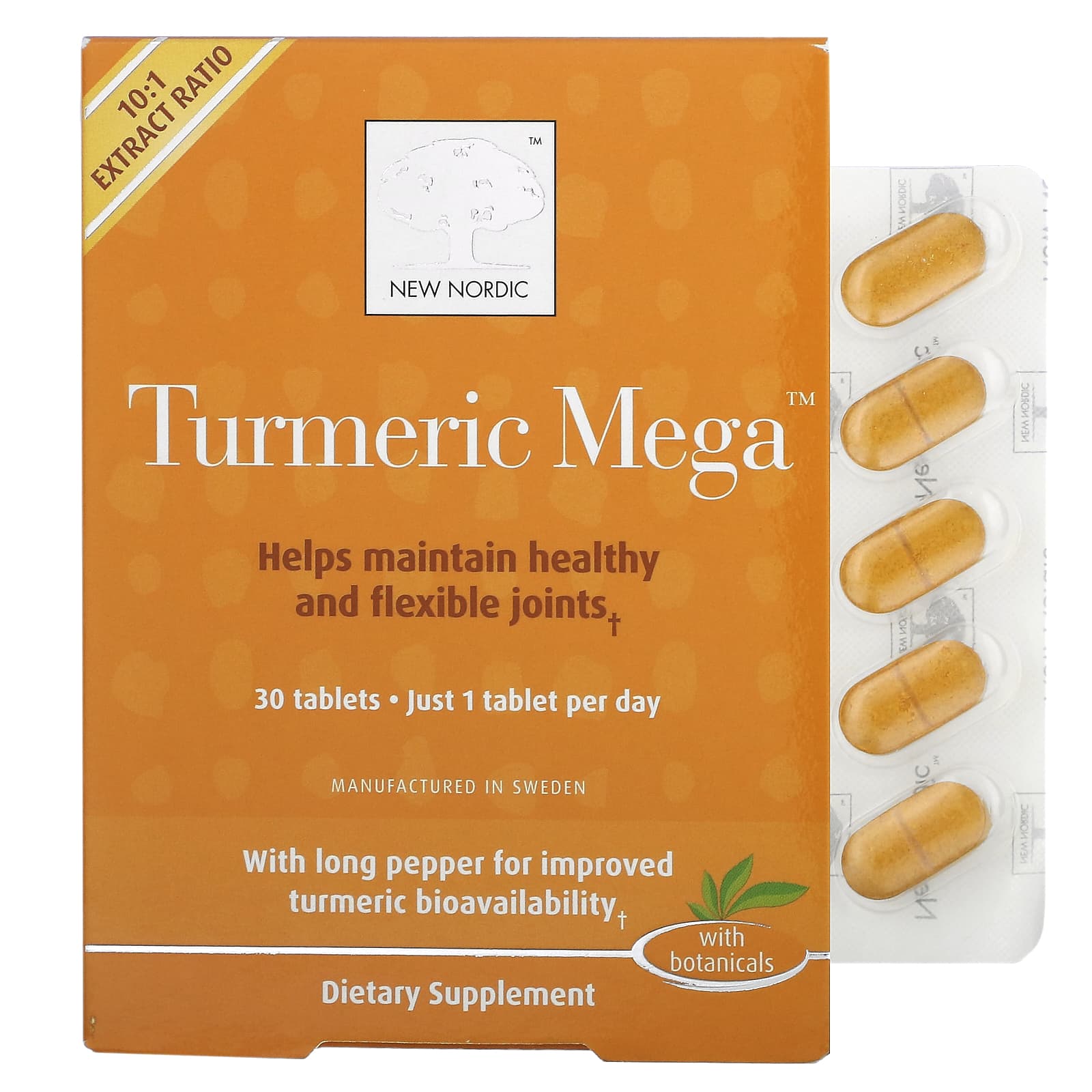 

New Nordic, Turmeric Mega, 30 Tablets