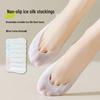 Women's Ultra-Thin Ice Silk No-Show Socks - Low-Cut, Solid Colors, Silicone Anti-Slip Heel.