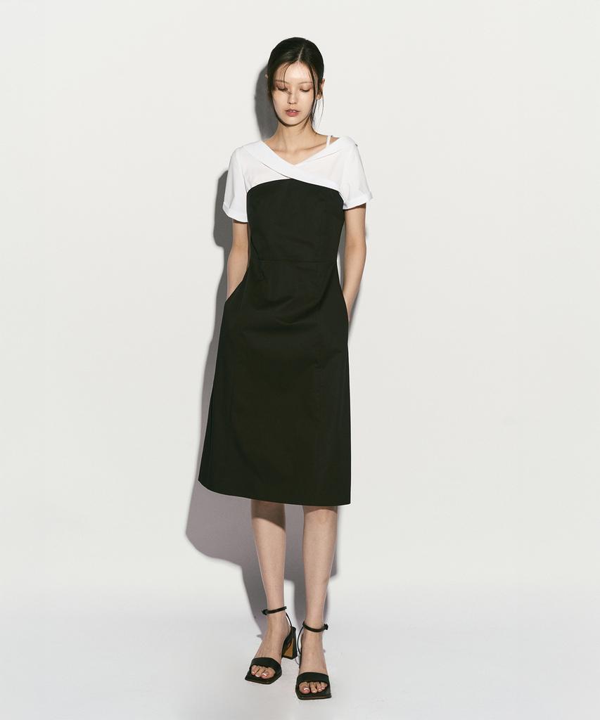 Rie Asymmetric Strap Shirt Dress