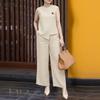 Women Sleeveless Vest Tops and Pants Casual Two Piece Suit Sets