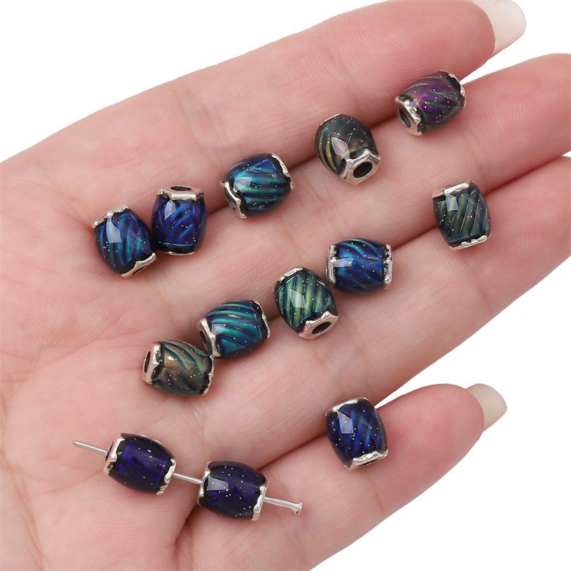 

Меняющие цвет смоляные бусины с металлическими разделителями - Материалы для изготовления ожерелья и браслета своими руками