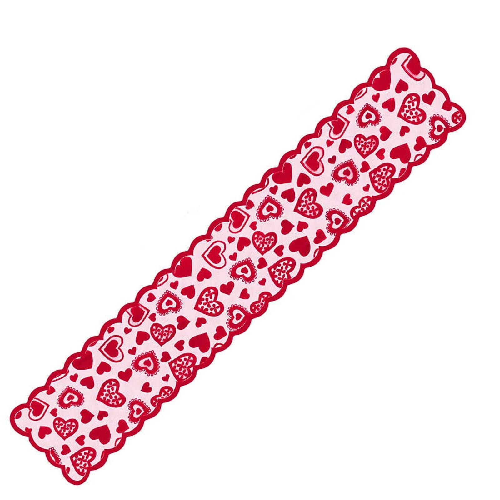 

Украшение ко Дню святого Валентина Трикотажная ткань Настольный флаг Скатерть Украшение стола One Size красный