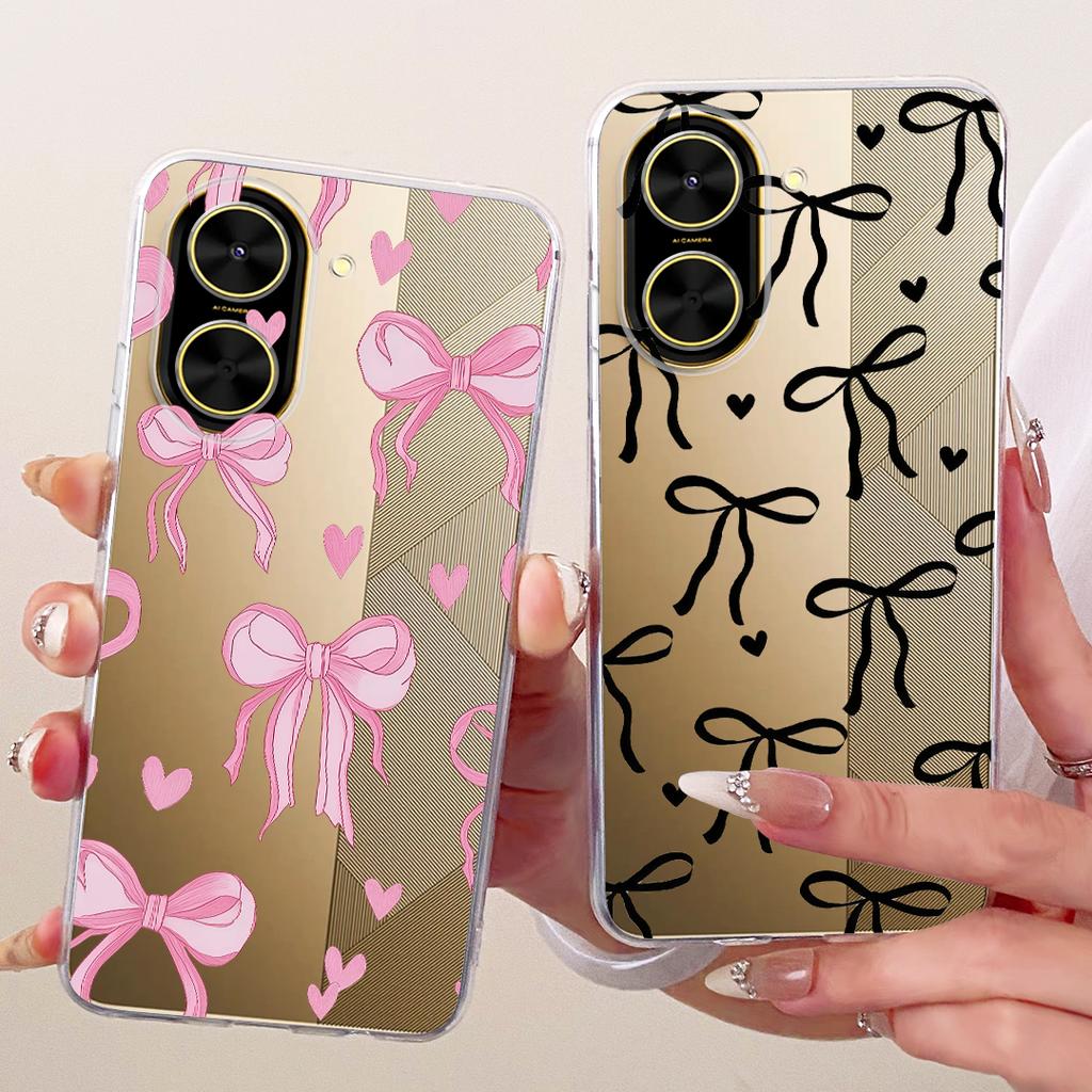 For Xiaomi Redmi A5 NFC A5 Europe Global Phone Case Flower Butterfly Bowknot Bumper Soft Silicone Clear Fundas For Poco C71 4G