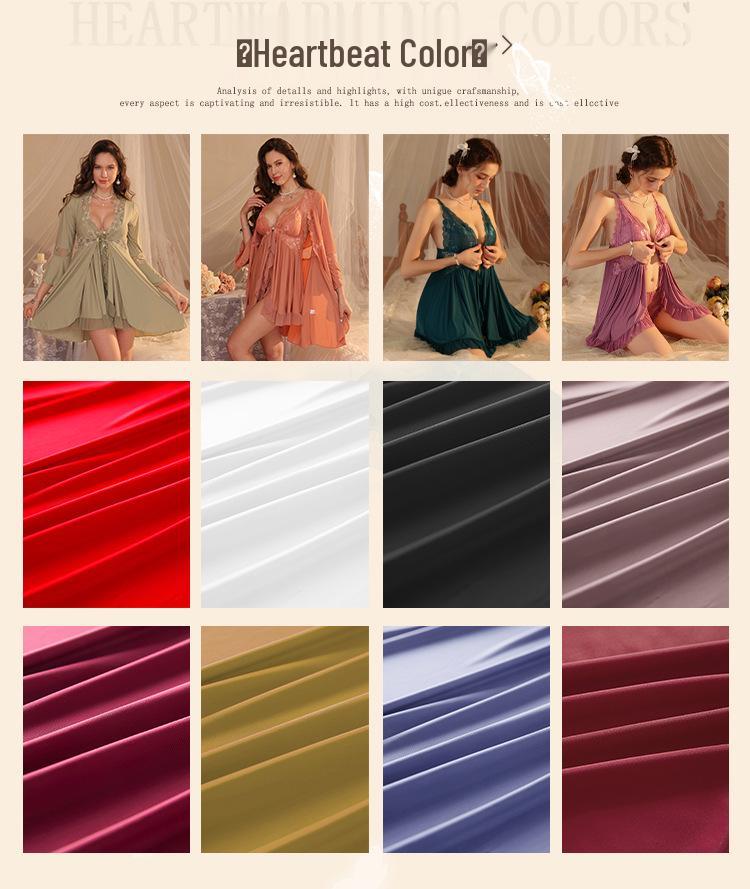 Elegantes Damen Sommer-Camisole-Kleid & Nachthemd-Set mit Spitzenbesatz und Brustpolstern