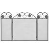 Vidaxl 3-Panel Fireplace Screen, Metal, Black