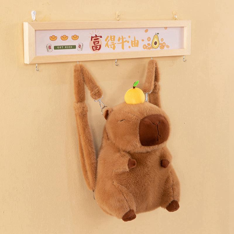 New Kawaii Plushie Doll Capybara Plush Backpack Handbag Animals Soft Children's Bag Toy Shoulder Bag Funny Birthday Gifts Deco
